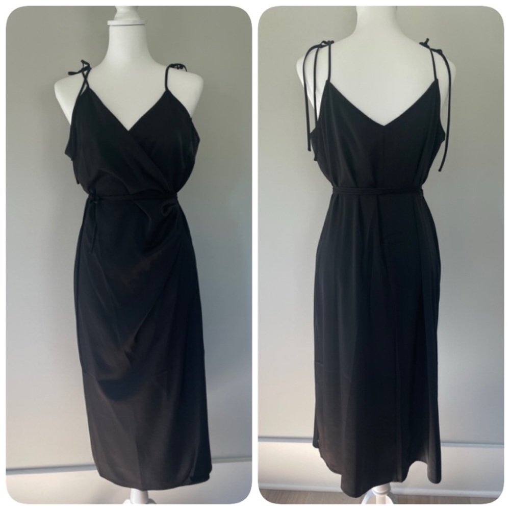 Black Wrap Dress by The Tennille Life x The Drop - NWT